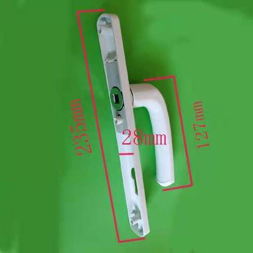 整套单点断桥铝门锁拉手+铝合金单点锁芯+90偏纯铜锁体8530/8535