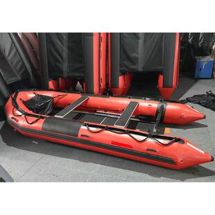 4.3米铝合金地板冲锋舟充气橡皮艇海钓皮划艇皮筏子钓鱼船