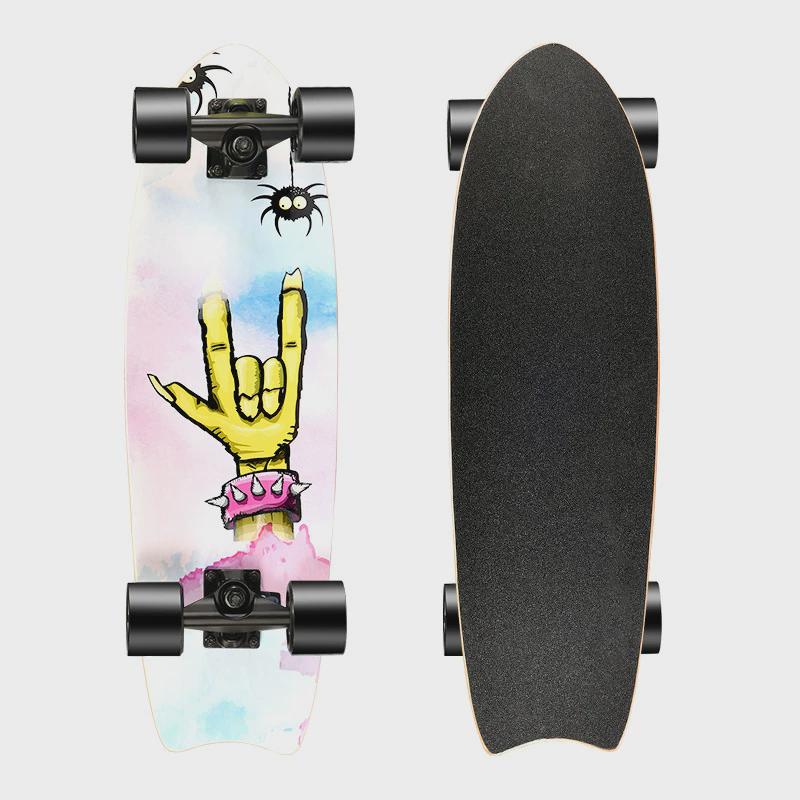 27寸冲浪板68*20cm大鱼板四轮滑板东北直供儿童成人单翘板厂家枫