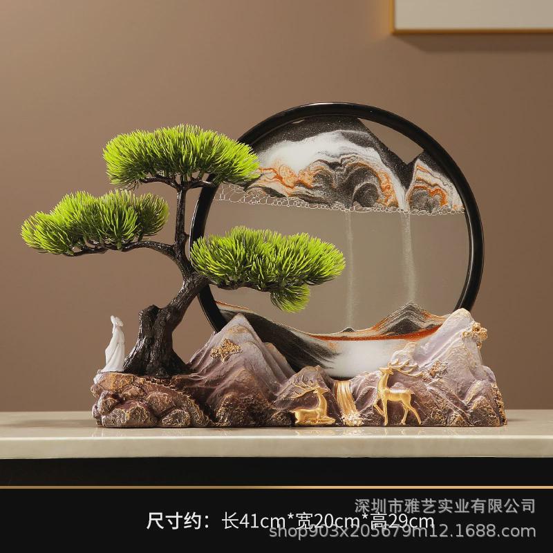 文创纪念办公室装饰沙画风景摆件中式客厅玄关电视柜品流创意礼品