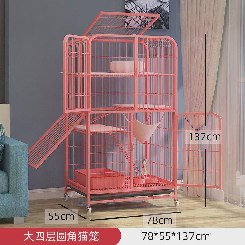 猫笼笼子大二厕所三层猫窝大型舍别墅猫咪宠物笼子可折叠带层厂家