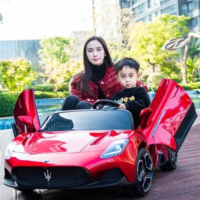 双人座儿童电动汽车四轮宝宝玩具车可坐大人小孩遥控超大号亲子车