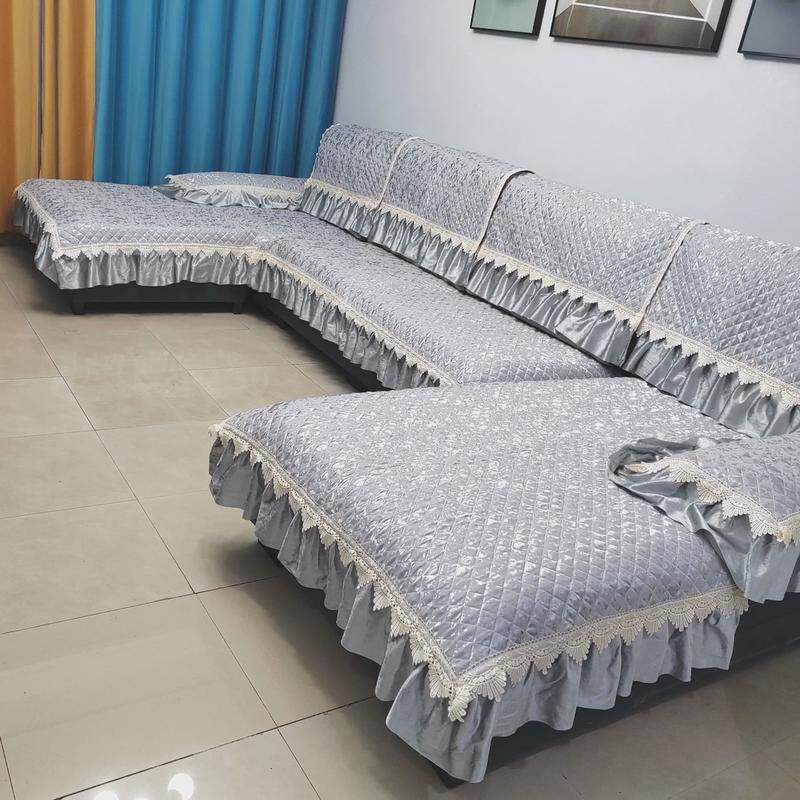 gz6m新款布艺以内贵妃全套沙发垫靠背巾扶手u型4米2双沙发使用四