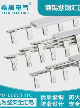 配电箱紫铜空开汇流排1PN/2P/3P/4P/DPN接地连接排接线排三相国标