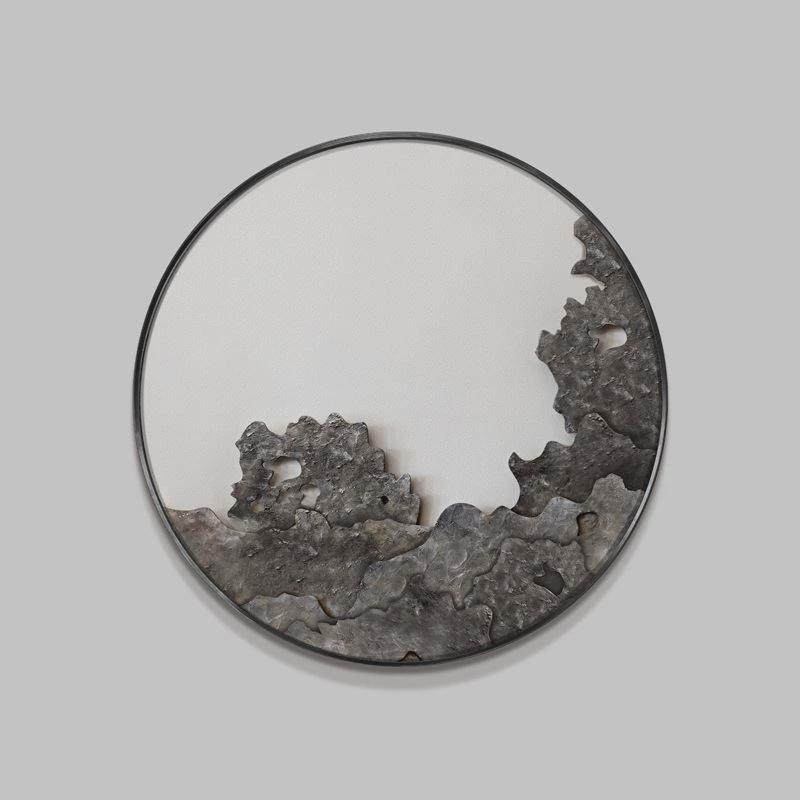 新中式圆形入户玄关画太湖石喷绘装饰画茶室走廊过道抽象挂画对门,家居饰品,现代装饰画,淘宝优惠券,粉丝福利购,淘宝优惠卷