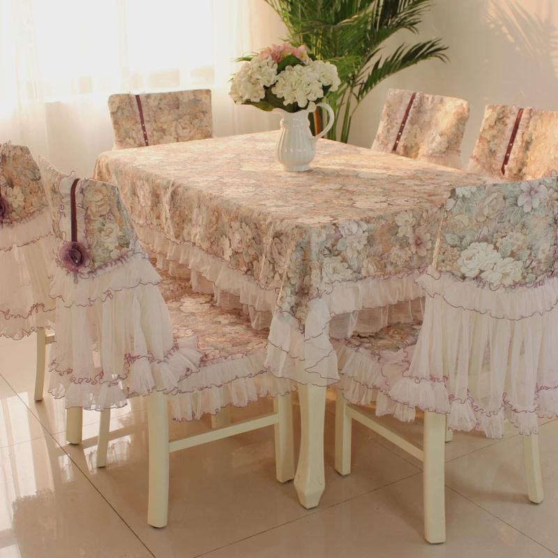 6b76长方形餐桌布椅套椅垫套装桌布布艺欧式茶几餐桌椅子套罩台布