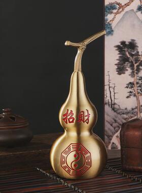 纯铜摆件铜葫芦百福葫芦黄铜铸铜精细办公室桌面玄关铜器摆件装饰