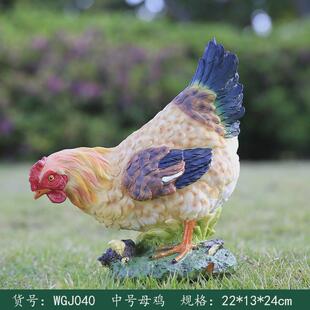 户外树脂仿真工艺公鸡动物雕塑摆件农场牧场花园庭院园林景观装饰