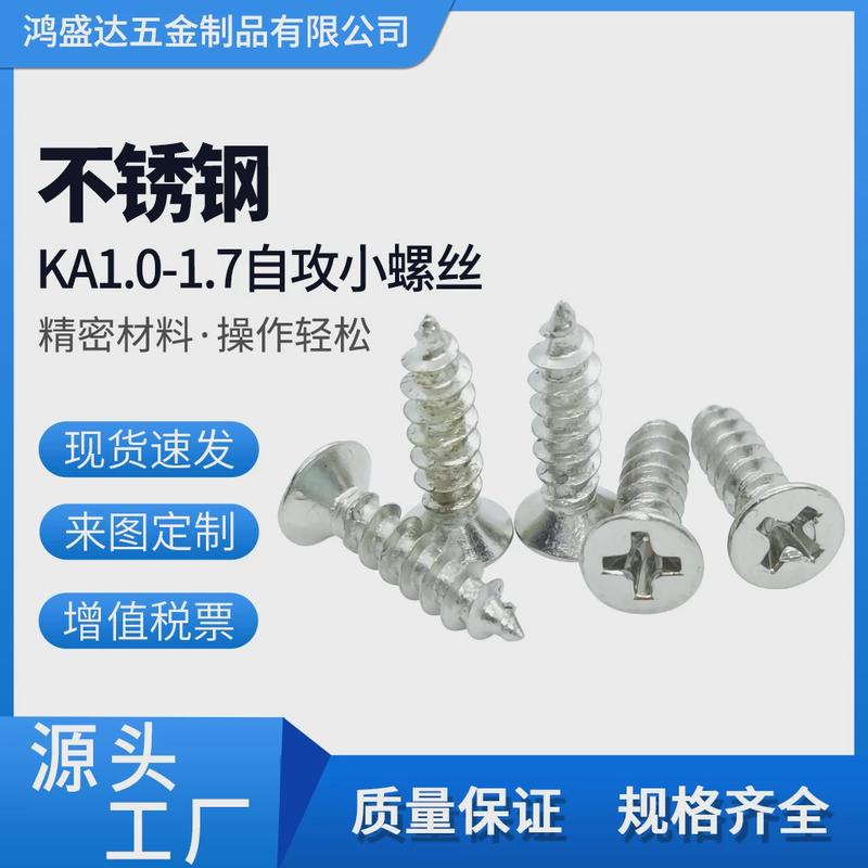 厂家直供不锈钢自攻螺丝KA1.0-1.7平头自攻钉螺钉定制电子小螺丝
