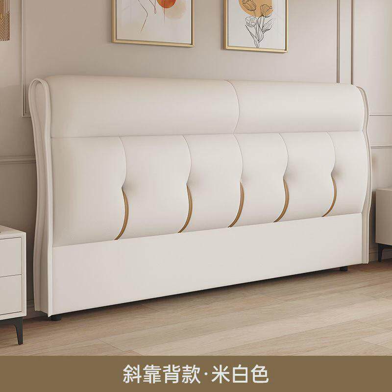 床头板软包家用卧室科技布靠背轻奢实木落地单买简约现代软包床头