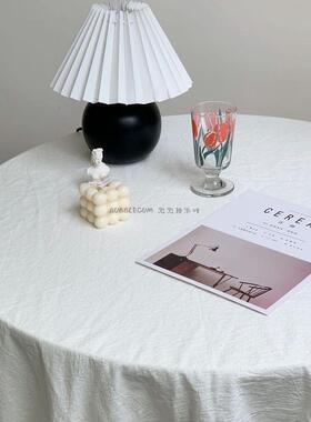 86m0ins棉布褶皱桌布拍照道具背景甜品台装饰野餐布餐桌布白色北