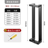 玻璃门拉手不锈钢方管双弯无指纹玫瑰黑钛金色有框拐角大木门把手