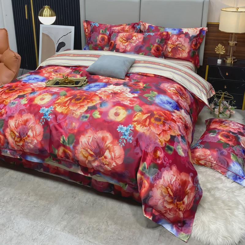 2tcu欧式加厚提花磨毛四件套贡缎结婚四件套床上用品全1.