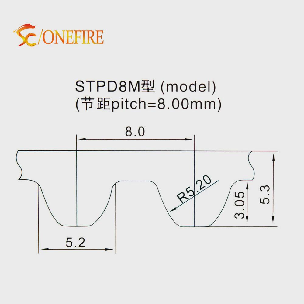 s8m同步带橡胶2032/2048/2056节距:8mm宽度20/25/30mm