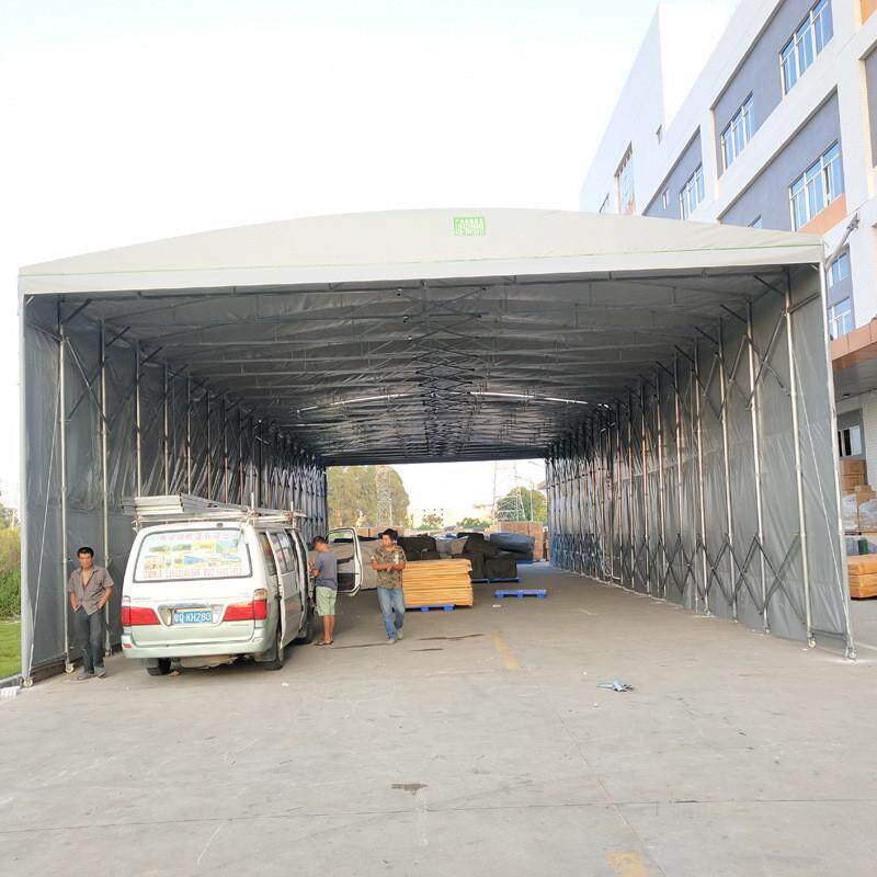 遮阳篷移动伸缩式户外工地档雨帐篷大型仓库帐篷全自动速开雨篷