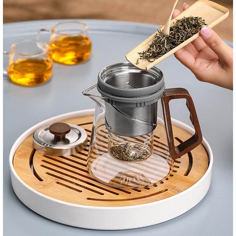 顶壶飘逸杯泡茶壶全玻璃内胆煮茶壶简约升降过滤茶水分离冲茶器具