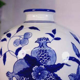 景德镇陶瓷工艺品中式 饰 桌面摆件插花可水培花器青花瓷花瓶装