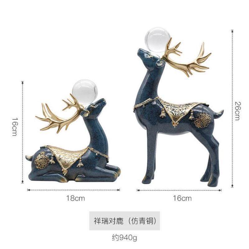 梅花情侣麋鹿招财鹿树脂摆件玄关家居客厅电视柜酒柜装饰品工艺品,家居饰品,装饰摆件,淘宝优惠券,粉丝福利购,淘宝优惠卷