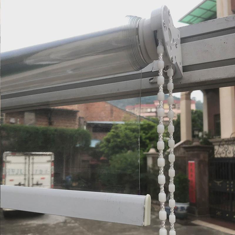 pvc凉亭卷帘防水防尘阳台挡雨手动防雨冷气隔断大排档透明遮雨帘