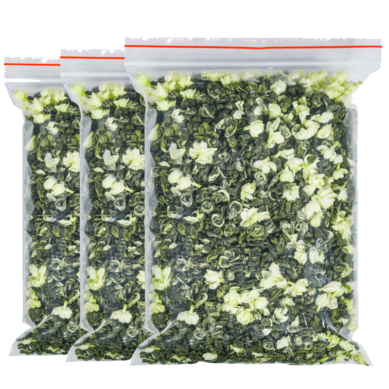 新货买一斤送半斤新茶茉莉花茶浓香型茉莉茶叶飘雪广西横县绿茶礼