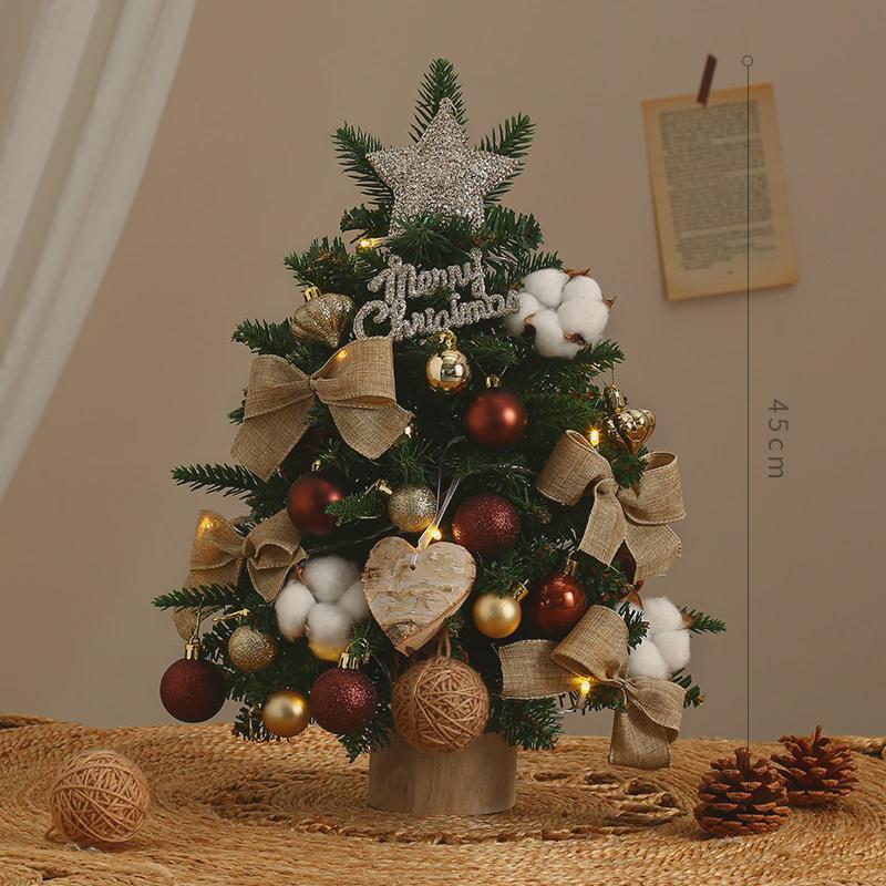 圣诞树套装创意桌面摆件网红小型家用2024新款diy装饰迷你诺贝松