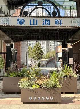 户外不锈钢花箱市政组合售楼部花坛外摆广场铁艺围栏花槽花台厂家