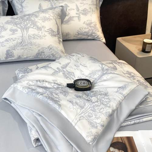 夏季冰丝空调被夏被夏凉被四件套可机洗轻奢家用双人薄款空调被子