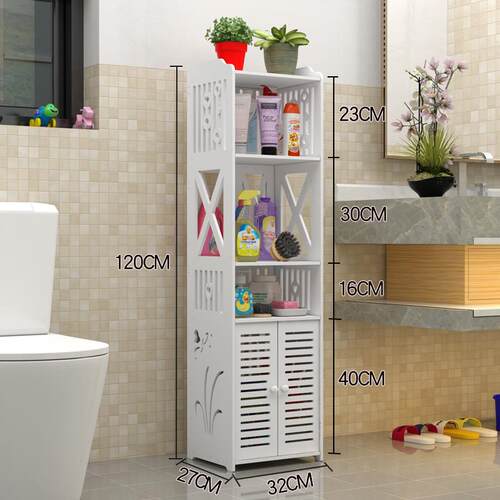 13y卫生间置物架浴室夹缝柜洗手间脸盆架厕所边柜储物柜置地式收