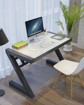 电脑桌台式现代简约钢化玻璃z电脑桌家用写字办公台学习桌