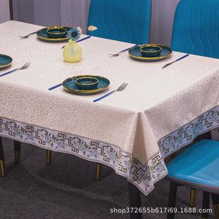 高级餐桌布家用茶几布酒店台布 轻奢桌布防水防油防烫免洗pu欧式