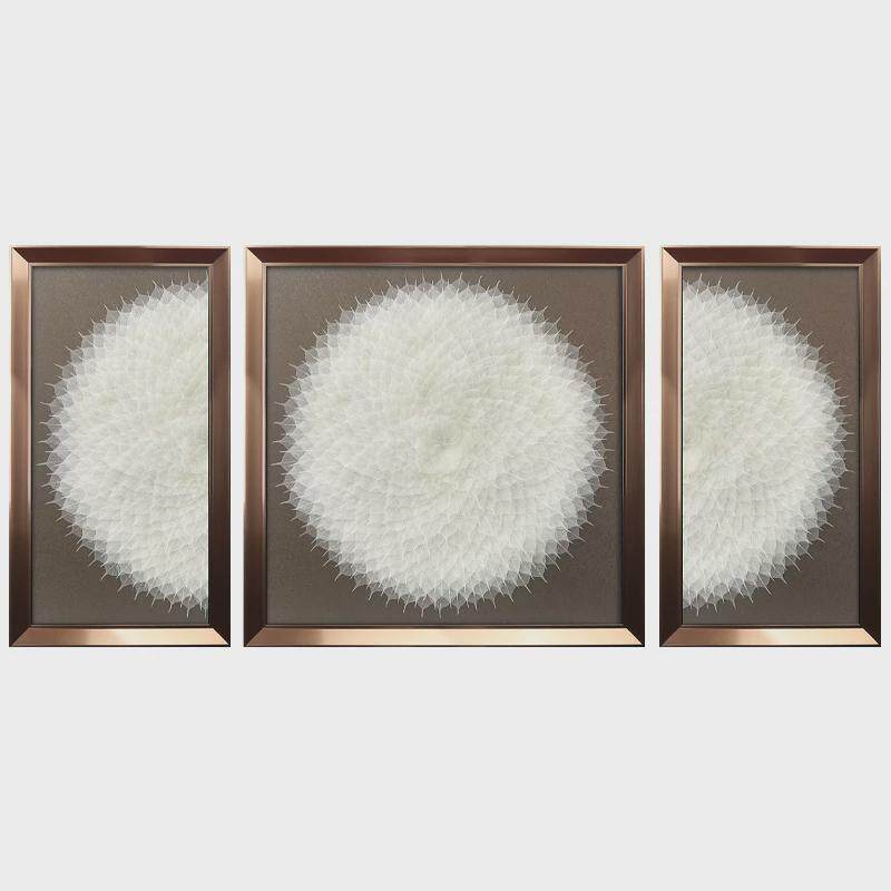 zb6m瑞杰立体实物画《菩提挂画》新中式禅意手工树叶别墅客厅三
