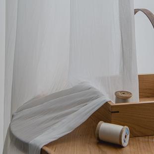 高端法式 客厅卧室阳台飘窗白纱燕尾压皱纱 轻奢窗纱窗帘2022年新款