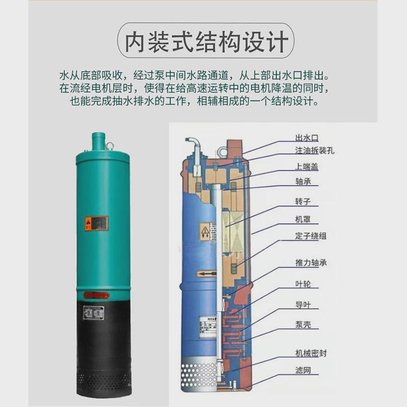 WQN/WQX内装式工程多级潜水泵多叶轮污水泵380V抽水高扬程排污泵