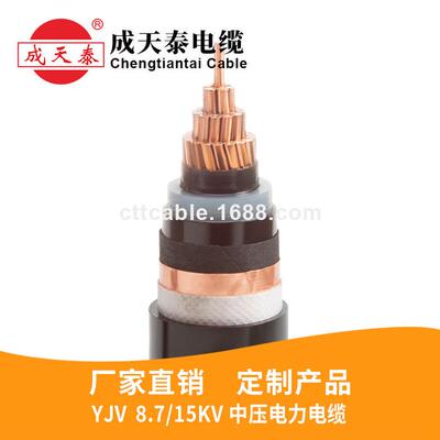 型泰电缆10kv交联电缆（阻燃成天）zrc-yjv228.7/15kv