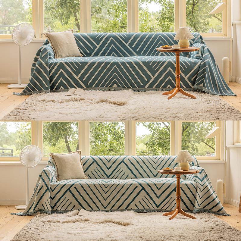 伊缦琪韵桌布多功能沙发巾盖巾几何现代简约厚实双面可用工厂直供