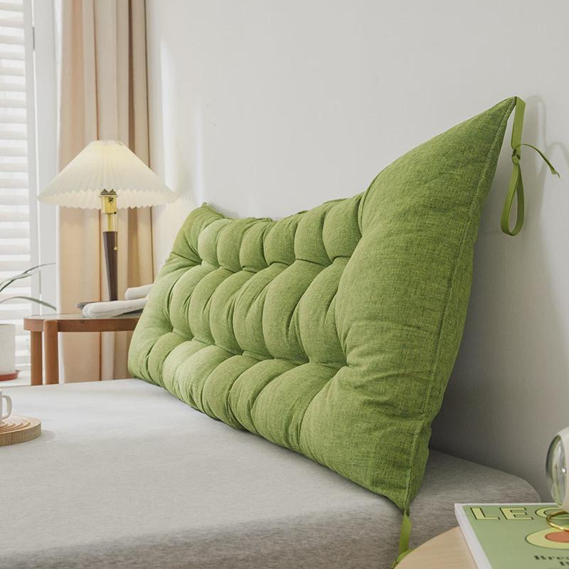 日式大靠背三角床头靠垫沙发棉麻床上靠枕卧室可拆洗