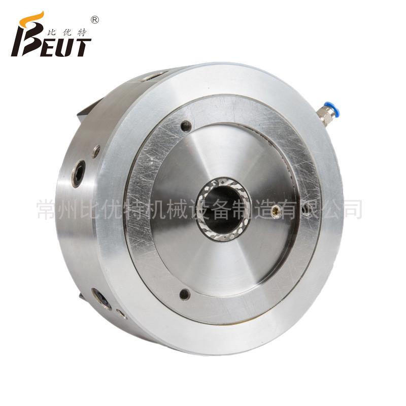 非标定制比优特螺纹长通孔气动液压卡盘管前置式车床卡盘多爪卡盘