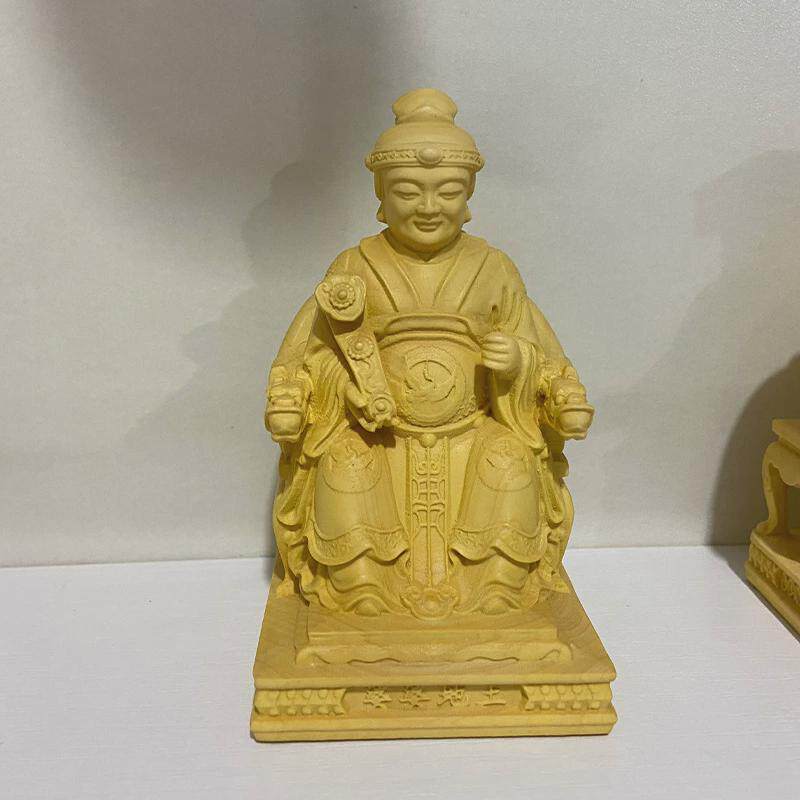 黄杨木雕人物神像拐土地公土地婆龙福德正神财神汽车摆件崖柏木