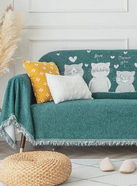 防猫抓沙发盖布冬季款可全盖布黄色沙发套罩扶手靠背一片式铺可盖