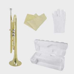 铜管乐器小号盒b调黄铜小号泡沫降学生初学练习专业演奏三音小号