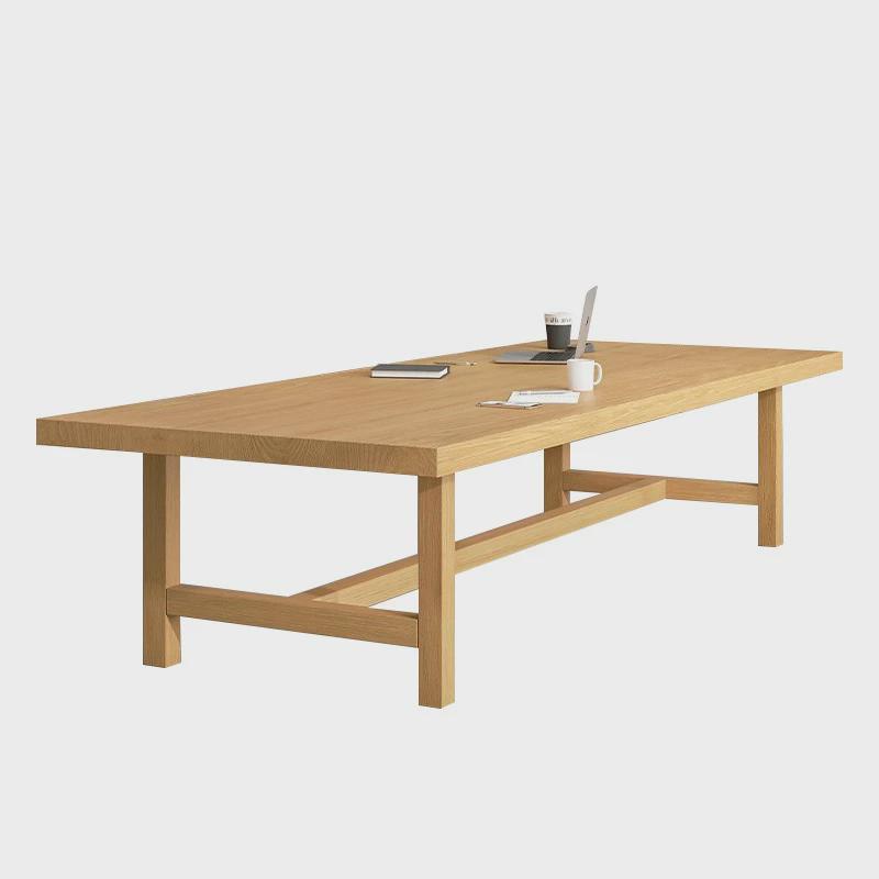 北欧会议桌桌椅洽谈桌办公桌实木长条简约现代培训桌工作台电脑桌