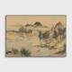 暖古风山水装 饰画客厅沙发背景挂画玄关卧室国风湖山春中图壁画