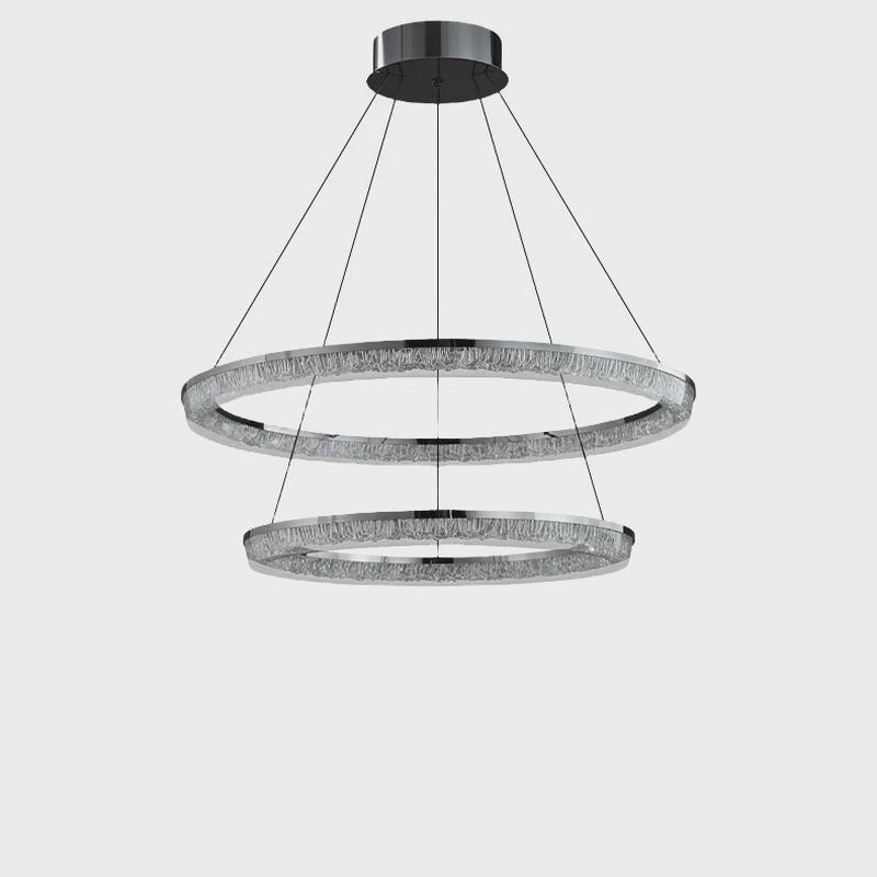 意式现代简约轻奢客厅吊灯圆圈餐厅卧室别墅极简冰川圆环形灯具