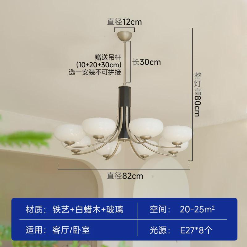 复古法式美式吸顶灯主灯中古风书房客厅灯现代简约轻奢卧室吊灯