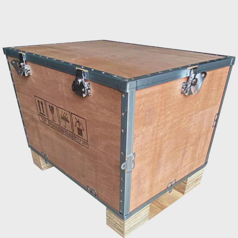 可生产提手木箱仪器电子箱石岩开盖合页木箱卡扣钢带包装箱