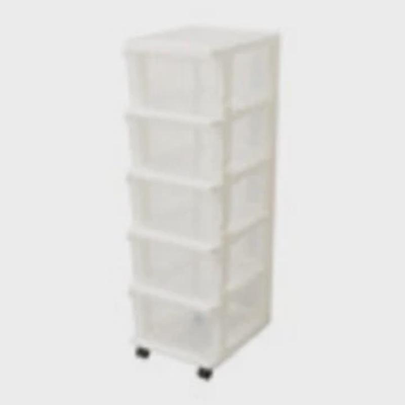 多层抽屉式收纳柜可拆卸收纳透明可视带滑轮收纳盒组装塑料抽屉柜