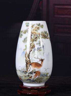 景德镇陶瓷小花瓶摆件客厅插花新中式干花家居装饰品电视柜工艺品