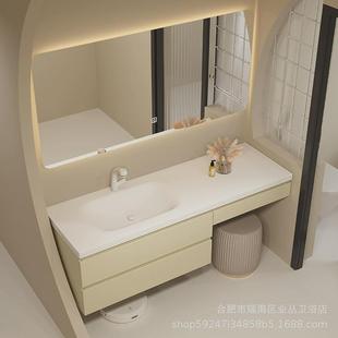 现代简约可丽耐一体盆浴室柜组合洗脸化妆台一体柜洗手梳妆台洗漱