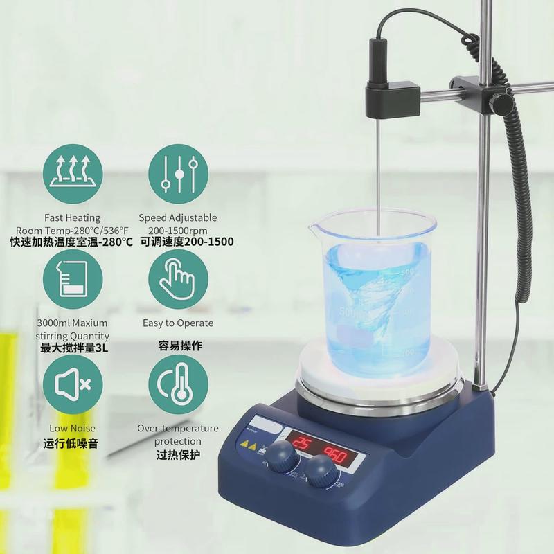 恒温磁力搅拌器加热控温数显高温搅拌台小型电动电磁搅拌机实验室