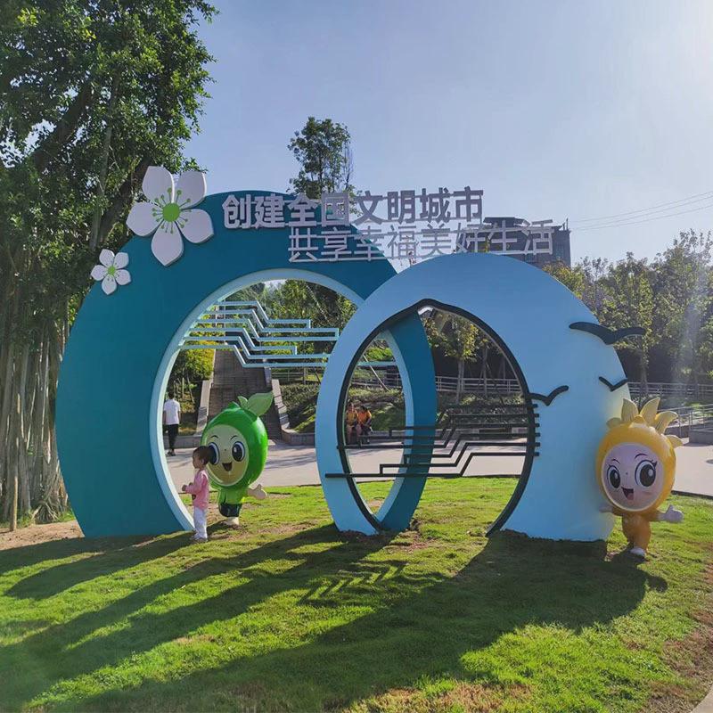 厂家户外宣传栏广告牌制作公园小区标识不锈钢立牌指示导向牌定制